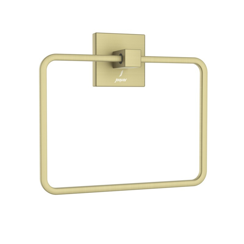 Jaquar Kubix Prime Square Matt Brass Towel Ring 