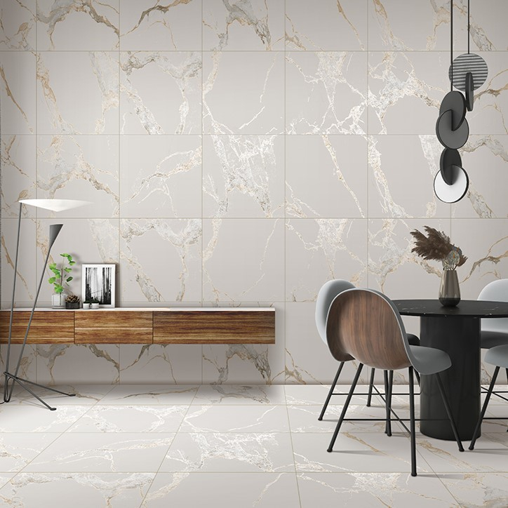 Athens Gold Matt Carving 600 x 600 Porcelain Floor & Wall Tiles - 1.44m2