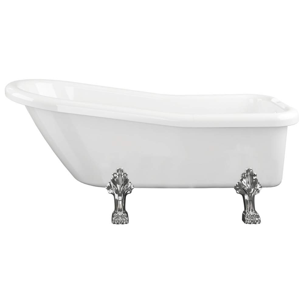 Bourbourg 1530 x 670 Traditional Rolltop Slipper Bath Chrome Feet