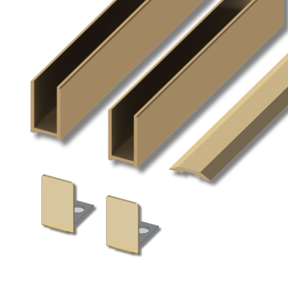 Abacus 8mm Surface Channel Pack Brushed Brass