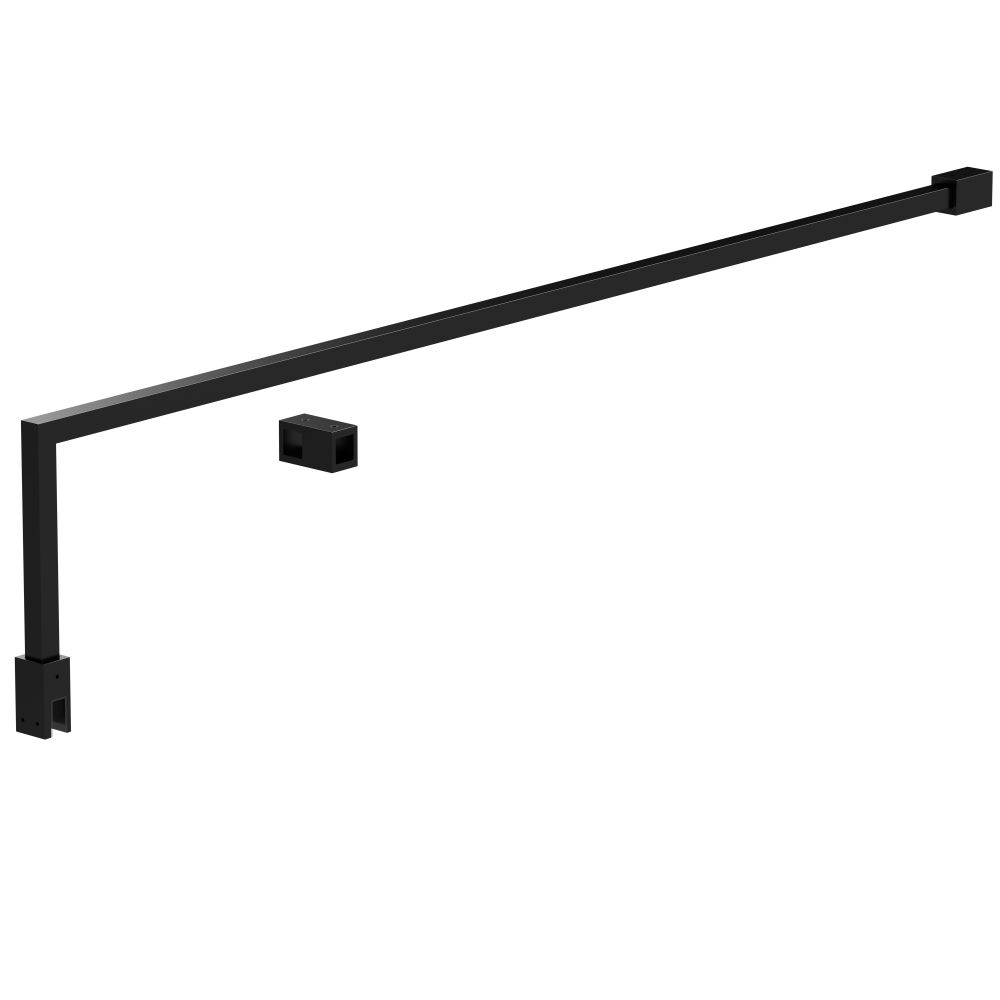 Nuie Matt Black Cranked Wetroom Glass Support Arm