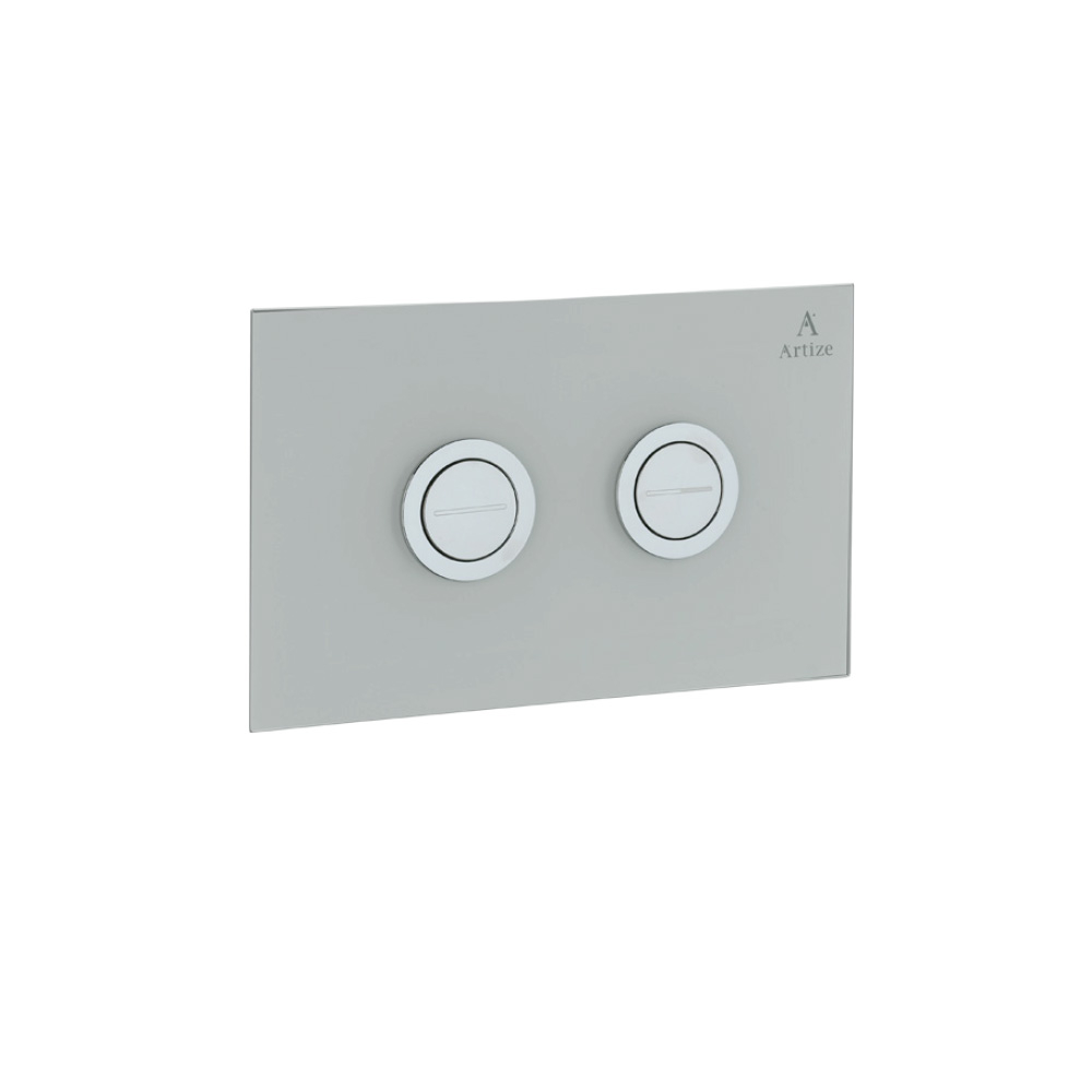 Artize Cilica Pneumatic White Glass Control Plate In Chrome