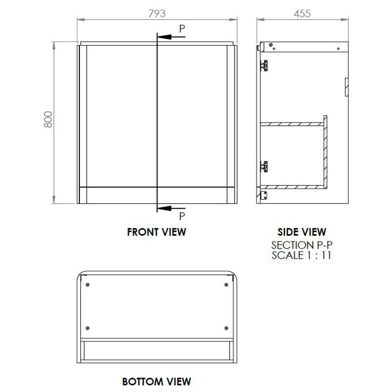 Laplane 800mm White Gloss 2 Door Floor Standing Basin Vanity Unit ...