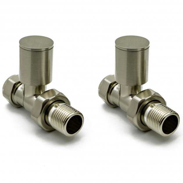 Reina Portland Straight Radiator Valves - Brushed Steel - VLV-PRT/SB