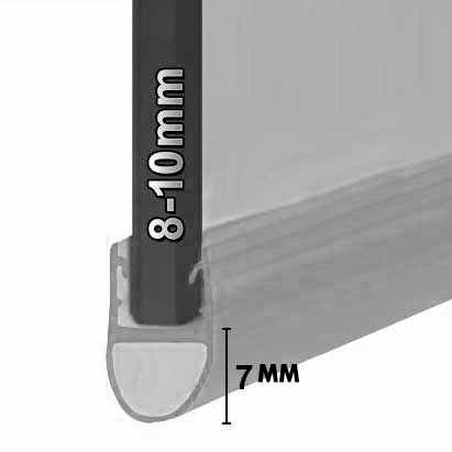 Replacement Shower Seal Up To 7mm Gaps - 8-10mm Glass Thickness