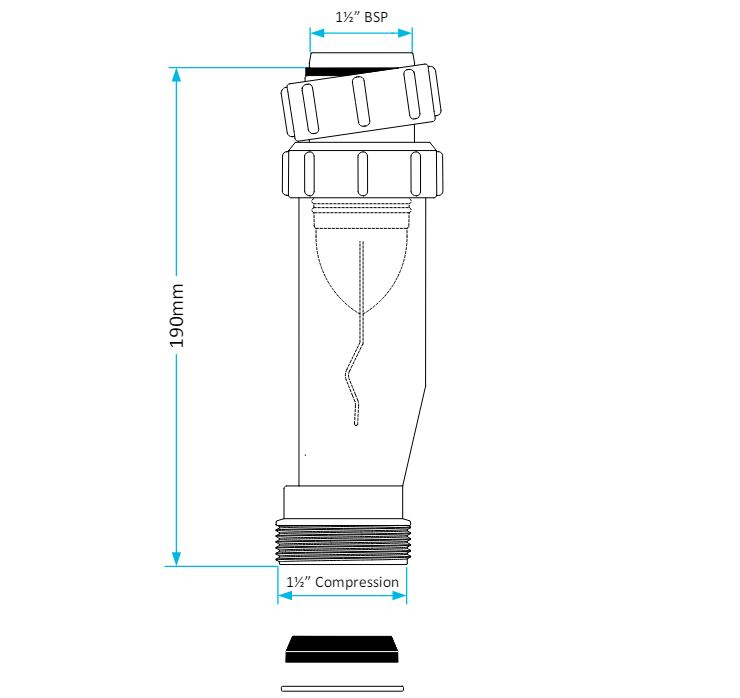 40mm Magna Self-Sealing Waste Valve - Viva Sanitary