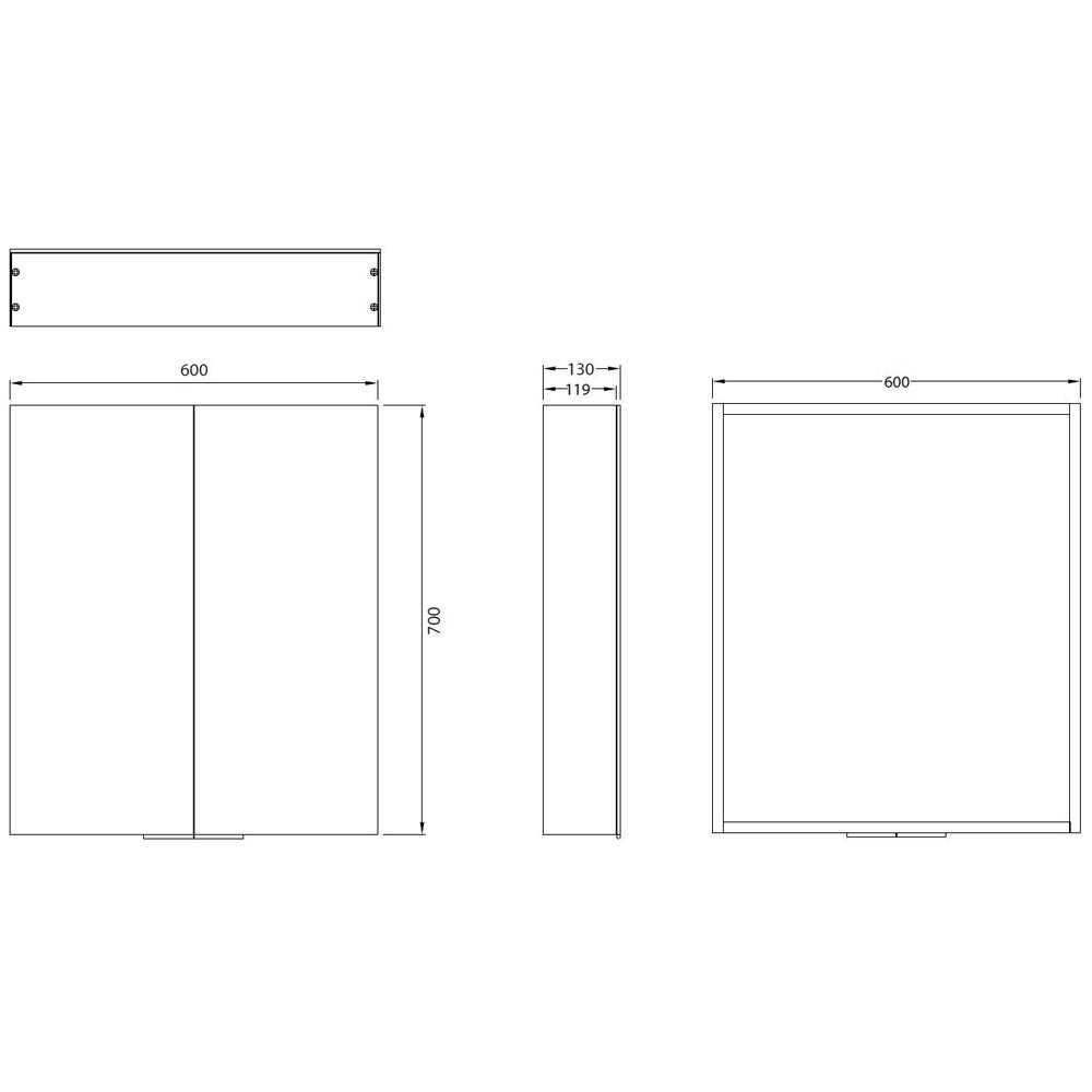 HiB Eris 60 Bathroom Mirror Cabinet - 45200