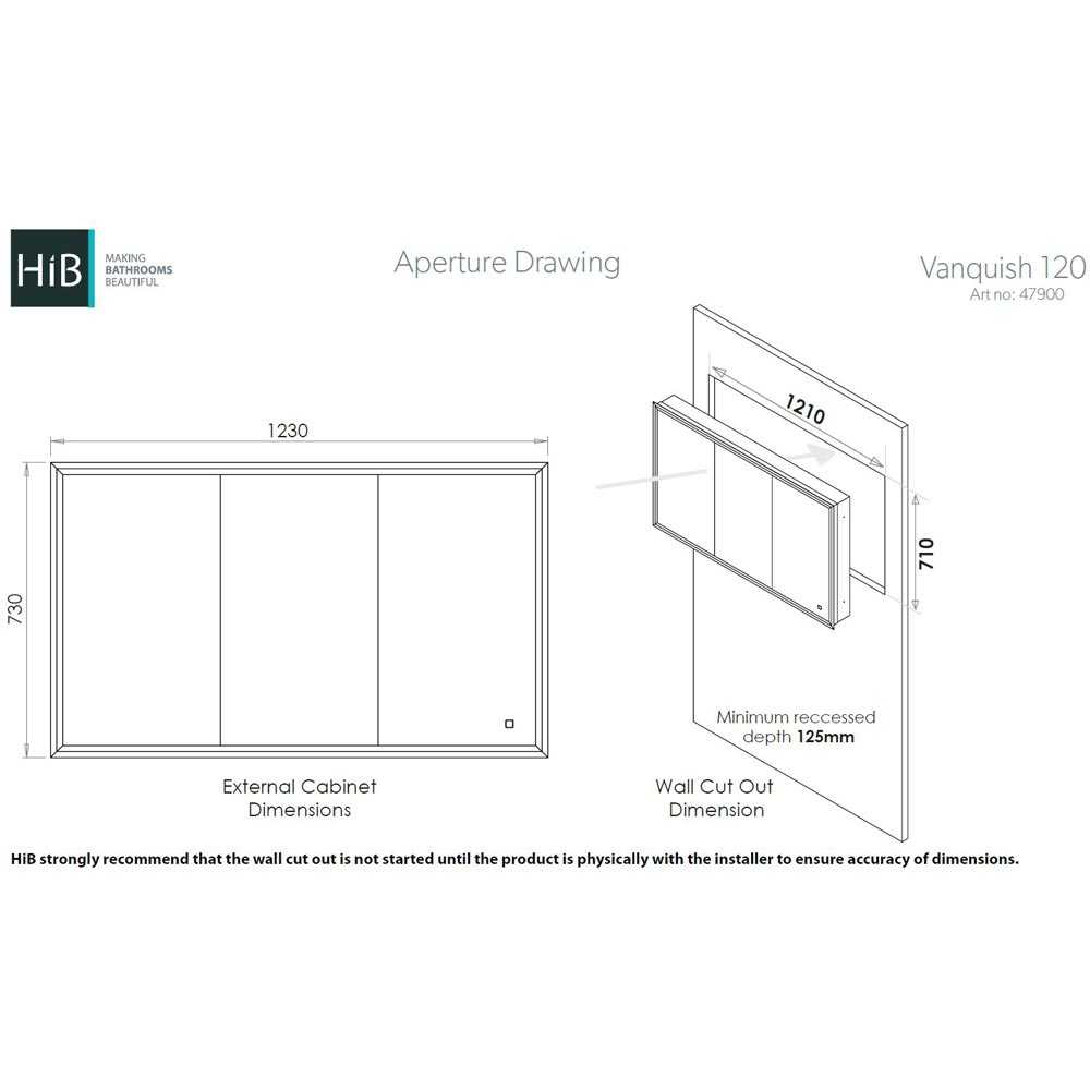 HiB Vanquish 120 LED Recessed Cabinet - 47900